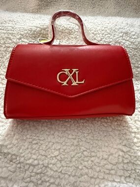 Christian Lacroix Red Mini Top-Handle Bag with Gold Logo